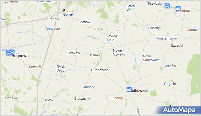 mapa Rzymiec gmina Sadkowice, Rzymiec gmina Sadkowice na mapie Targeo