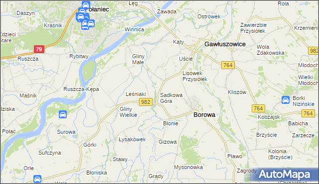 mapa Sadkowa Góra, Sadkowa Góra na mapie Targeo