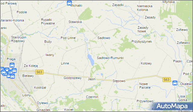 mapa Sadłowo-Rumunki, Sadłowo-Rumunki na mapie Targeo