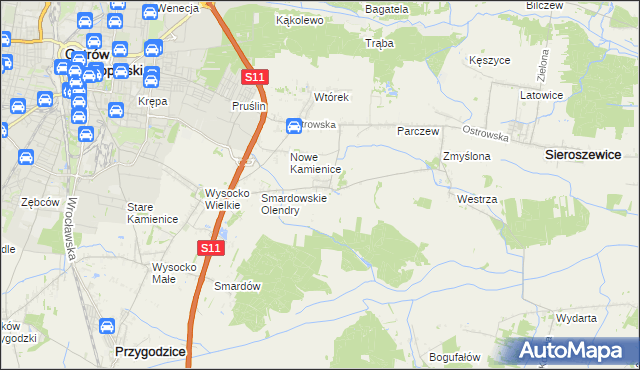 mapa Sadowie gmina Ostrów Wielkopolski, Sadowie gmina Ostrów Wielkopolski na mapie Targeo