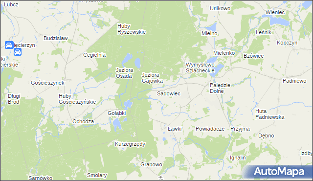 mapa Sadowiec gmina Mogilno, Sadowiec gmina Mogilno na mapie Targeo