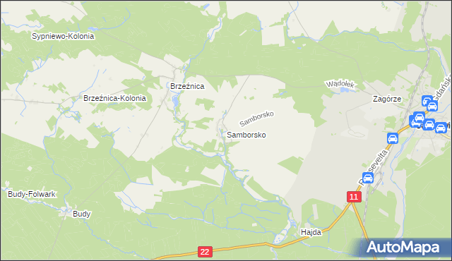 mapa Samborsko, Samborsko na mapie Targeo