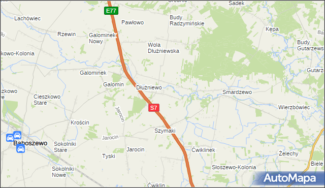 mapa Sarbiewo gmina Baboszewo, Sarbiewo gmina Baboszewo na mapie Targeo