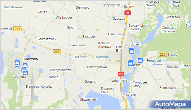 mapa Sarnowa, Sarnowa na mapie Targeo