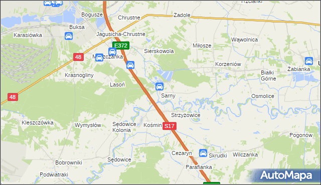 mapa Sarny gmina Ułęż, Sarny gmina Ułęż na mapie Targeo