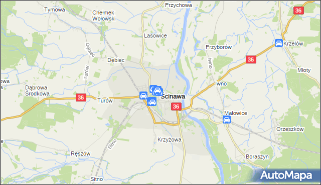 mapa Ścinawa powiat lubiński, Ścinawa powiat lubiński na mapie Targeo