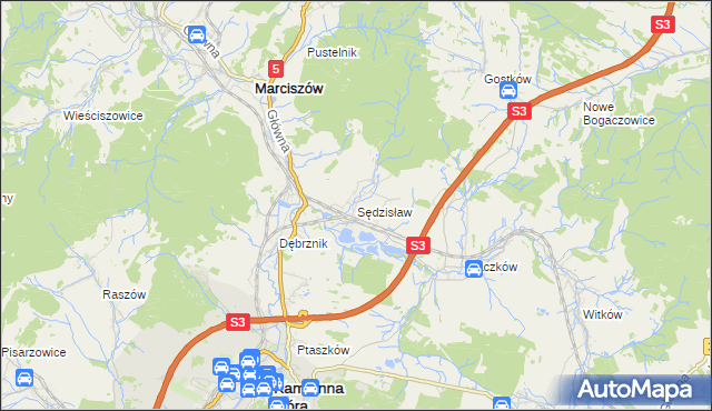 mapa Sędzisław, Sędzisław na mapie Targeo