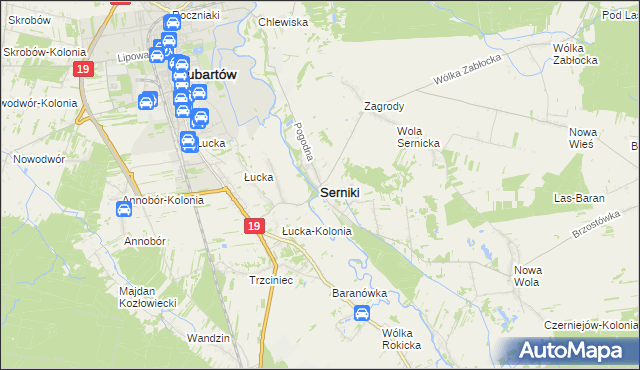 mapa Serniki, Serniki na mapie Targeo