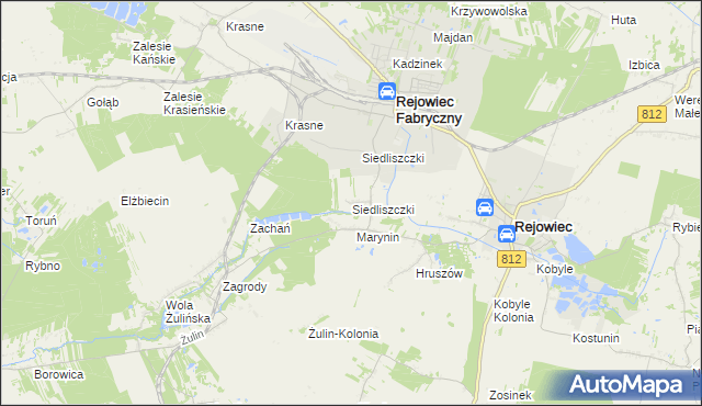 mapa Siedliszczki gmina Rejowiec, Siedliszczki gmina Rejowiec na mapie Targeo