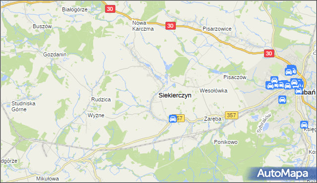 mapa Siekierczyn, Siekierczyn na mapie Targeo