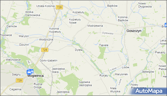 mapa Sielec gmina Goszczyn, Sielec gmina Goszczyn na mapie Targeo