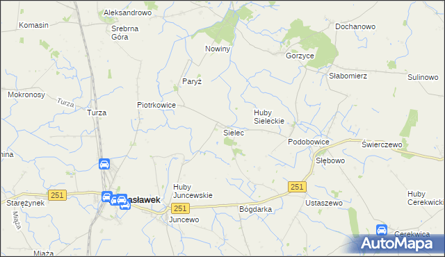 mapa Sielec gmina Żnin, Sielec gmina Żnin na mapie Targeo