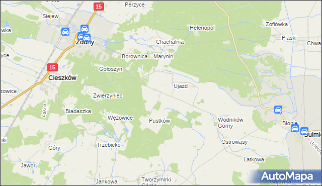mapa Siemianów gmina Cieszków, Siemianów gmina Cieszków na mapie Targeo