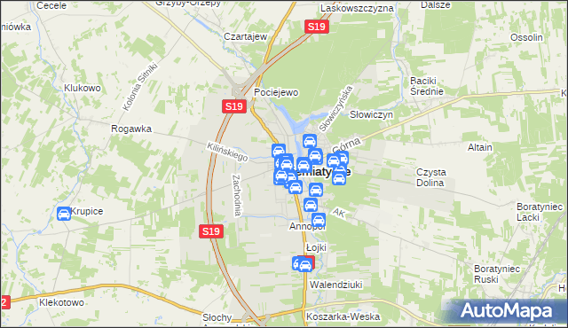 mapa Siemiatycze, Siemiatycze na mapie Targeo