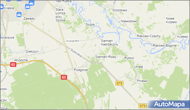 mapa Siemień-Rowy, Siemień-Rowy na mapie Targeo