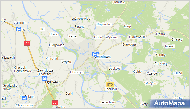 mapa Sieniawa powiat przeworski, Sieniawa powiat przeworski na mapie Targeo