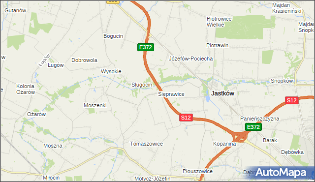 mapa Sieprawice, Sieprawice na mapie Targeo