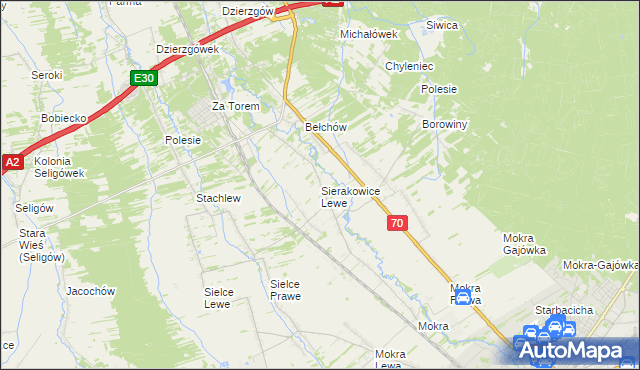 mapa Sierakowice Lewe, Sierakowice Lewe na mapie Targeo