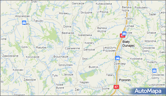 mapa Sierockie, Sierockie na mapie Targeo