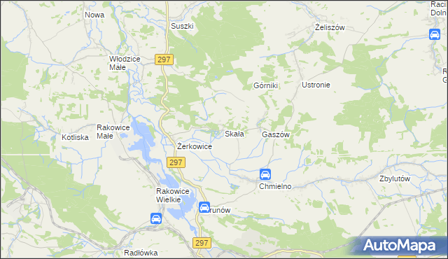 mapa Skała gmina Lwówek Śląski, Skała gmina Lwówek Śląski na mapie Targeo