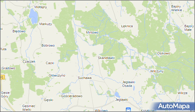 mapa Skandławki, Skandławki na mapie Targeo