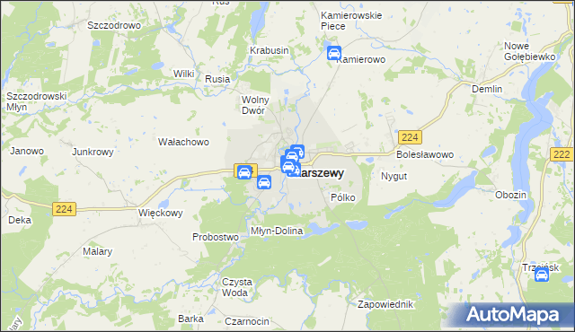 mapa Skarszewy powiat starogardzki, Skarszewy powiat starogardzki na mapie Targeo