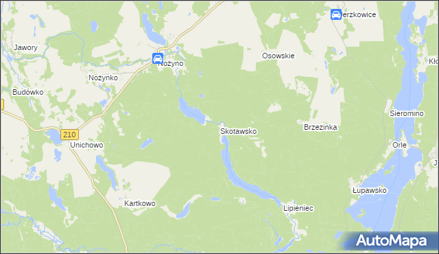 mapa Skotawsko, Skotawsko na mapie Targeo