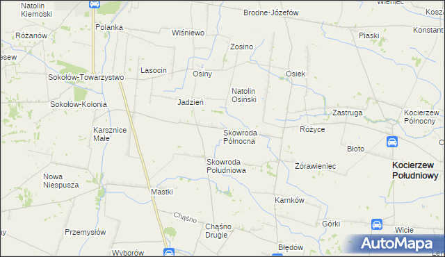 mapa Skowroda Północna, Skowroda Północna na mapie Targeo