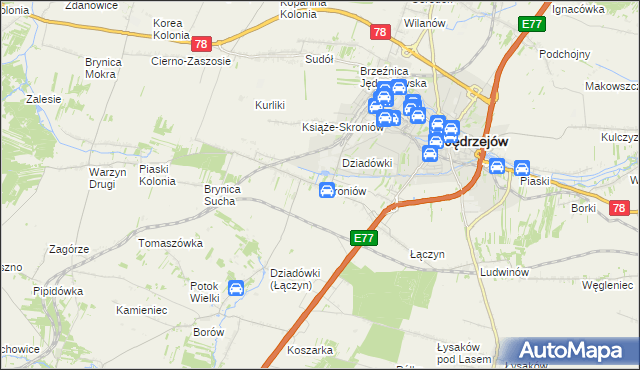 mapa Skroniów, Skroniów na mapie Targeo