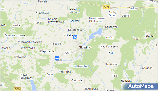 mapa Skrwilno, Skrwilno na mapie Targeo