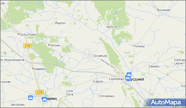 mapa Skrzetusz, Skrzetusz na mapie Targeo