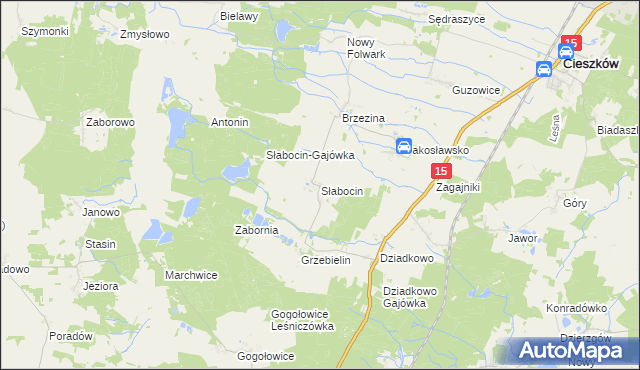 mapa Słabocin, Słabocin na mapie Targeo