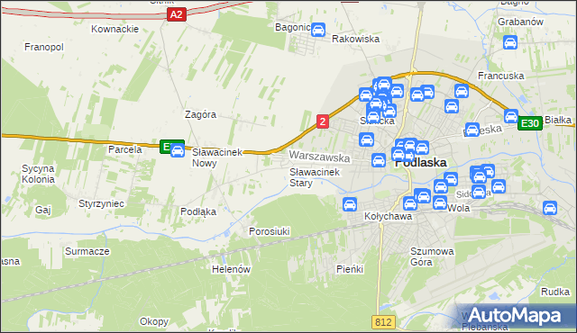 mapa Sławacinek Stary, Sławacinek Stary na mapie Targeo