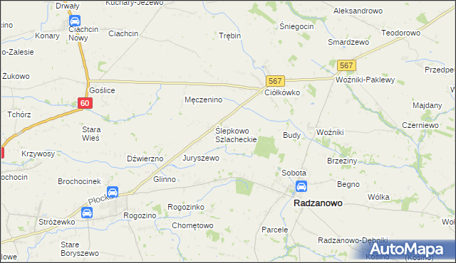 mapa Ślepkowo Królewskie, Ślepkowo Królewskie na mapie Targeo