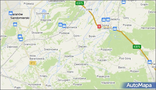 mapa Ślęzaki, Ślęzaki na mapie Targeo