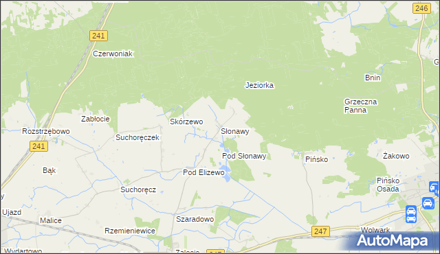 mapa Słonawy gmina Szubin, Słonawy gmina Szubin na mapie Targeo