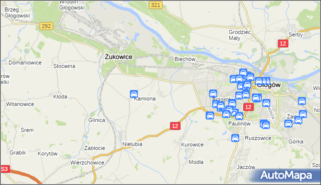 mapa Słone gmina Żukowice, Słone gmina Żukowice na mapie Targeo