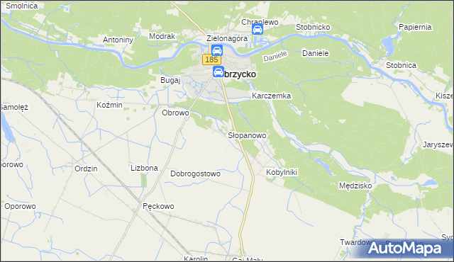 mapa Słopanowo, Słopanowo na mapie Targeo