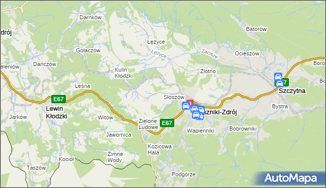 mapa Słoszów, Słoszów na mapie Targeo