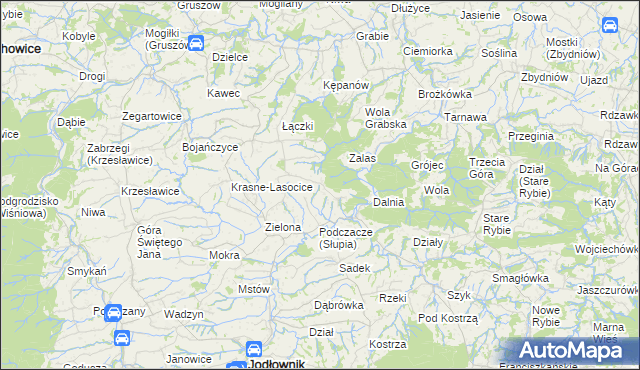 mapa Słupia gmina Jodłownik, Słupia gmina Jodłownik na mapie Targeo