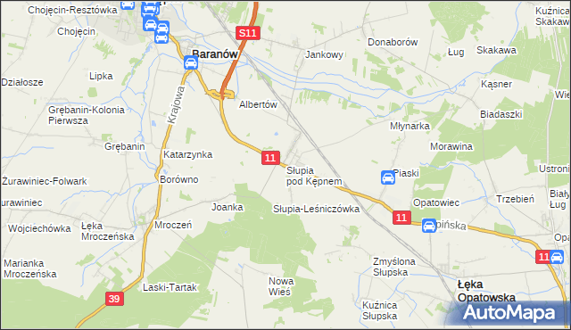 mapa Słupia pod Kępnem, Słupia pod Kępnem na mapie Targeo