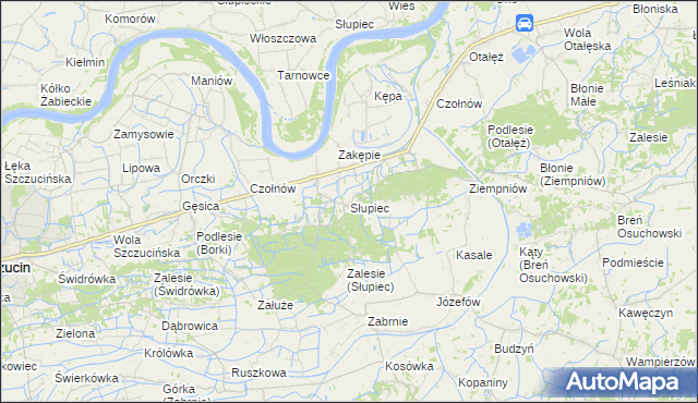 mapa Słupiec gmina Szczucin, Słupiec gmina Szczucin na mapie Targeo