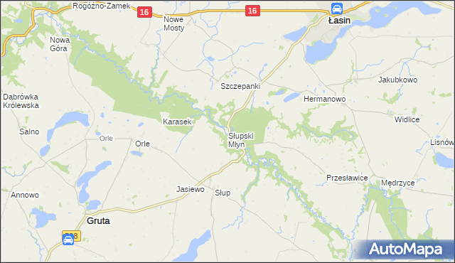 mapa Słupski Młyn, Słupski Młyn na mapie Targeo