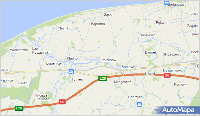 mapa Śmiechów, Śmiechów na mapie Targeo