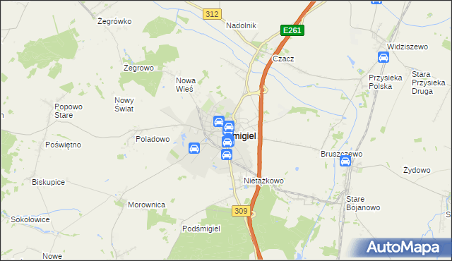 mapa Śmigiel, Śmigiel na mapie Targeo