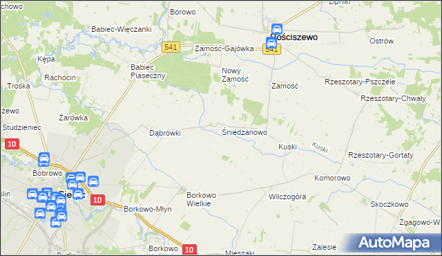 mapa Śniedzanowo, Śniedzanowo na mapie Targeo