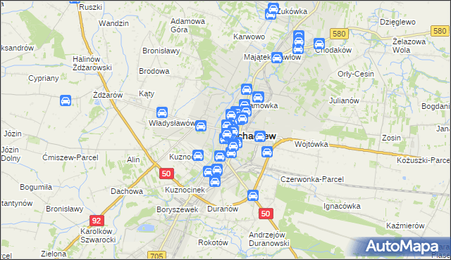 mapa Sochaczew, Sochaczew na mapie Targeo