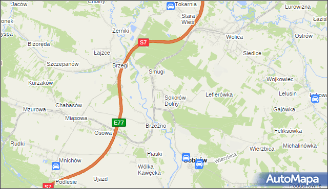 mapa Sokołów Dolny, Sokołów Dolny na mapie Targeo