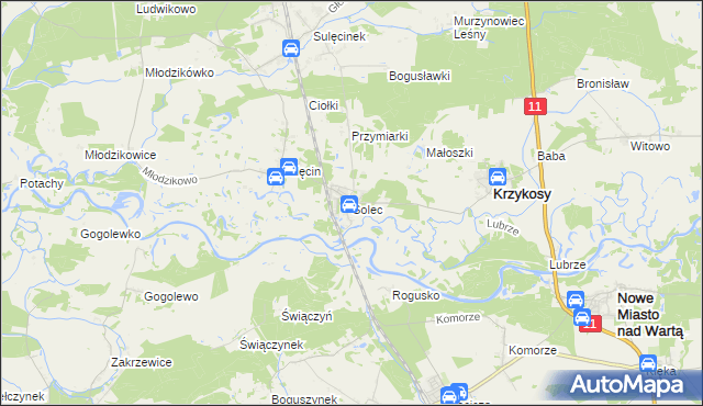 mapa Solec gmina Krzykosy, Solec gmina Krzykosy na mapie Targeo