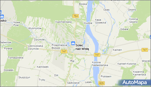 mapa Solec nad Wisłą, Solec nad Wisłą na mapie Targeo